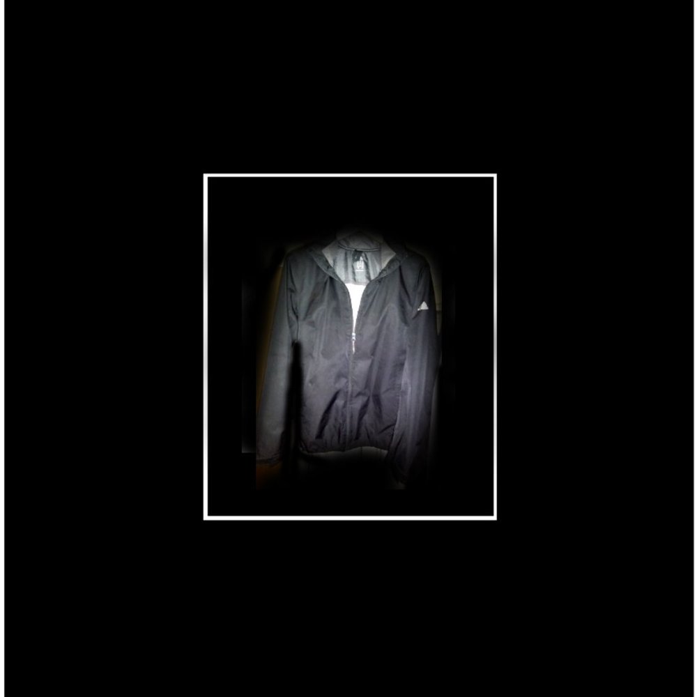 New Adidas Hooded Sports/Athletic Black Jacket, L